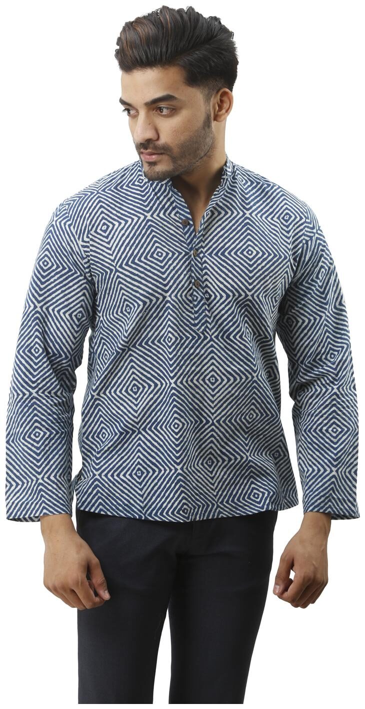 

Aprique Fab Men Blue Regular Fit Kurta