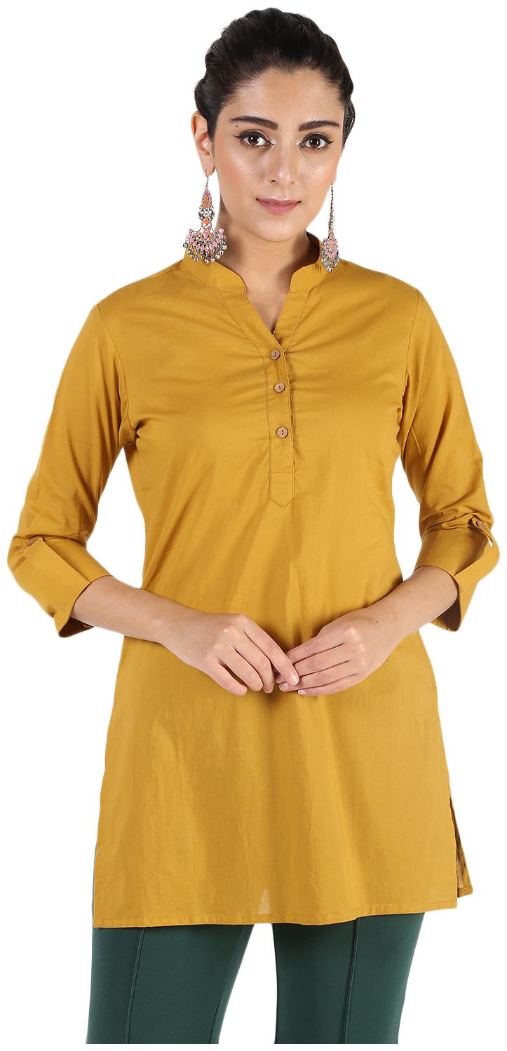 

Aprique Fab Women Solid Regular top - Yellow