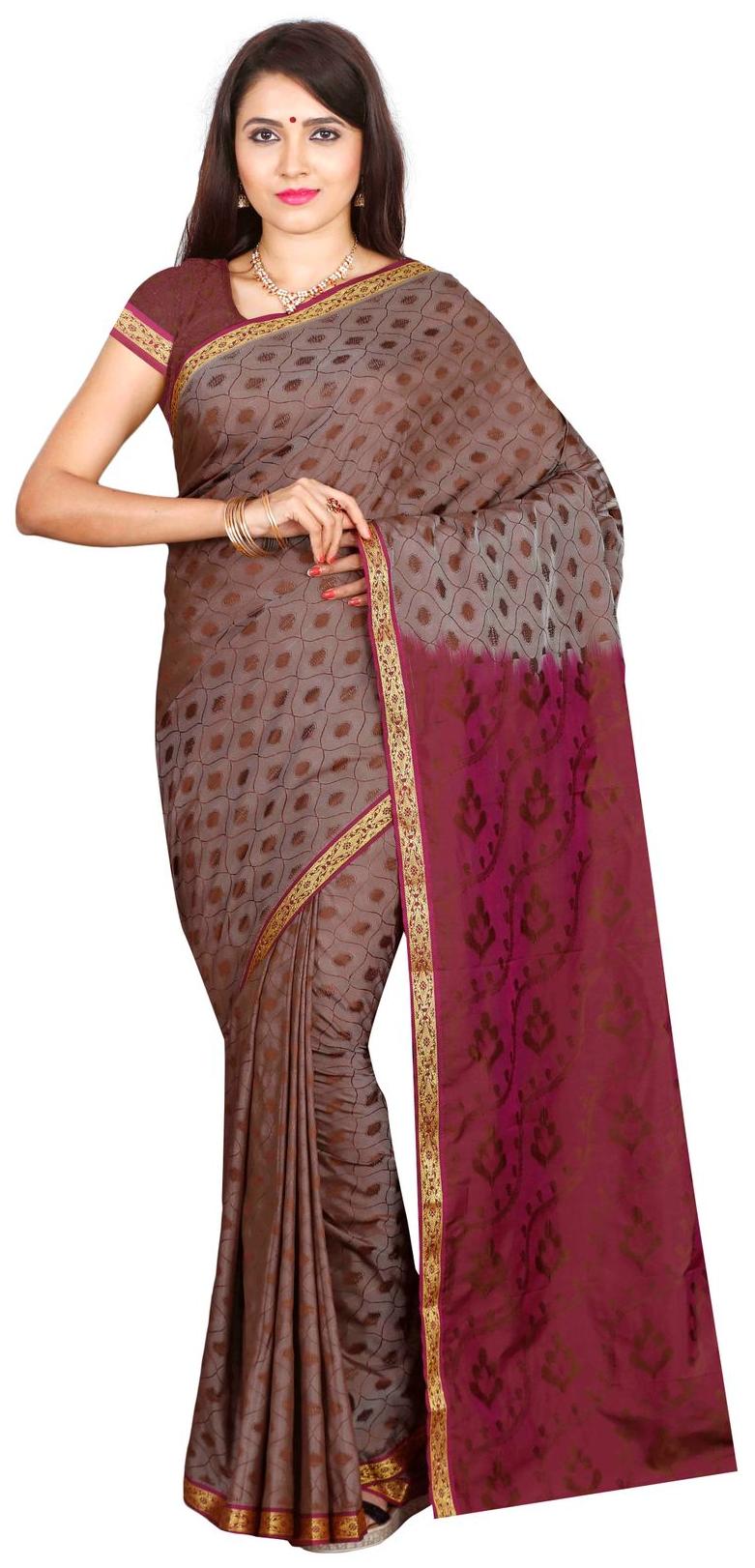 

arars Brown Woven Kanchipuram Silk Regular Saree With Blouse With blouse