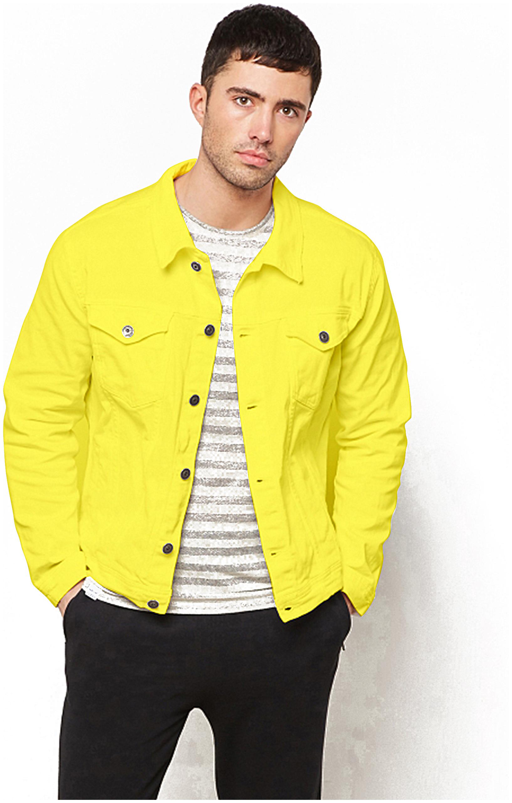 

Arbia Funki Men Yellow Solid Denim jacket