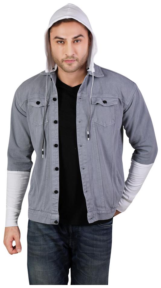 

Arbia Funki Men Grey Solid Denim jacket