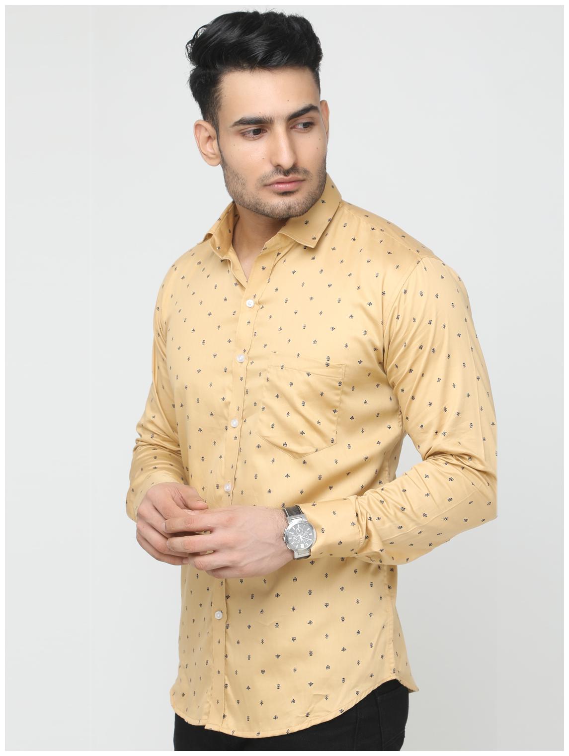 

ARDYN Men Beige Printed Slim Fit Casual Shirt