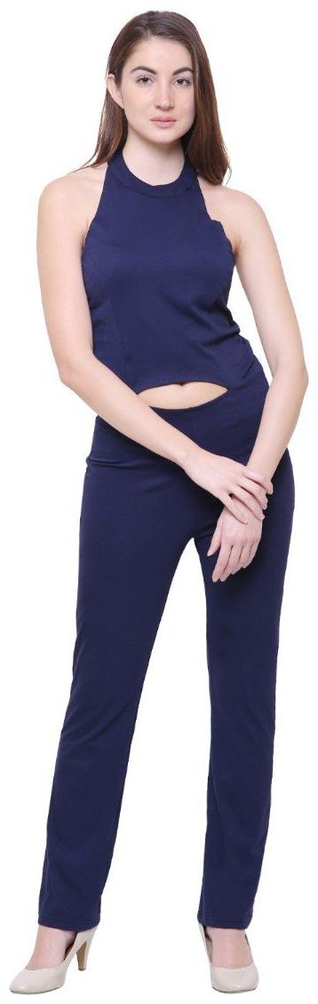 

Aric Cotton Solid Navy Blue Color Jumpsuit
