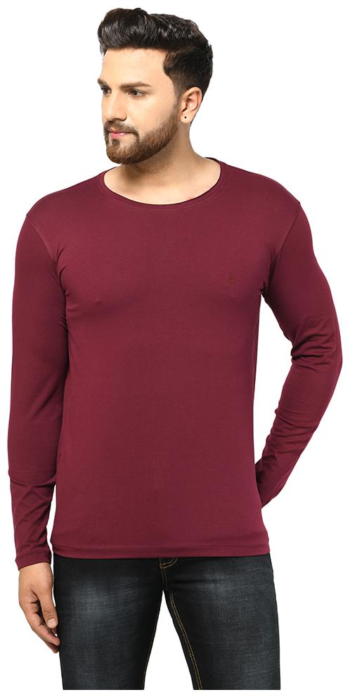 

ARMISTO Men Maroon Slim fit Cotton Lycra Round neck T-Shirt - Pack Of 1