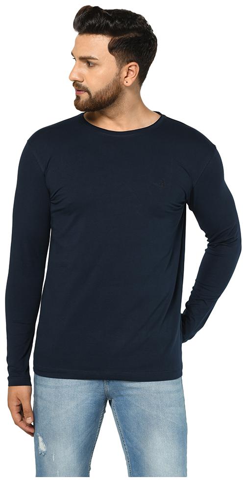 

ARMISTO Men Navy blue Slim fit Cotton Lycra Round neck T-Shirt - Pack Of 1