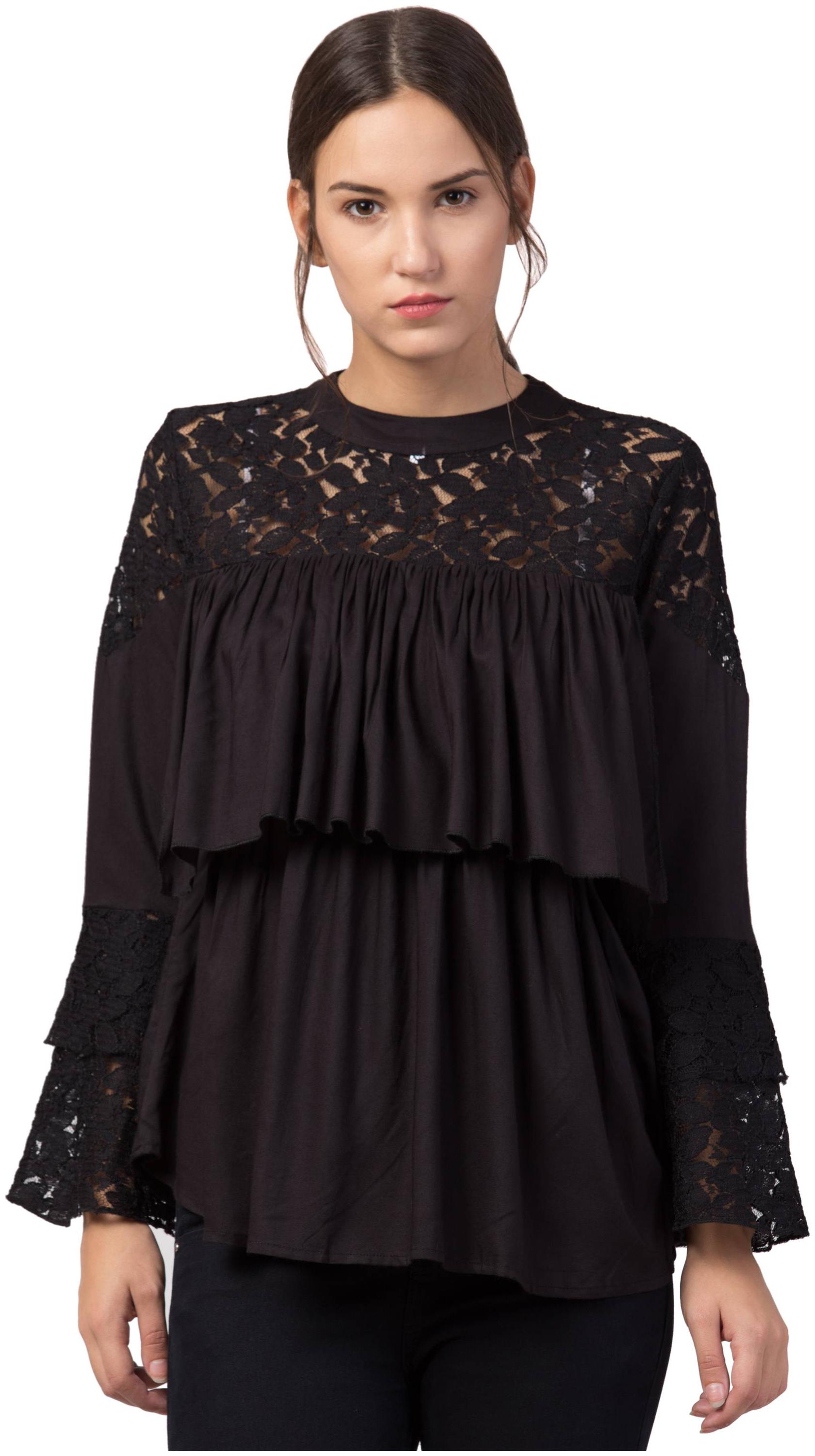 

Aro Women Solid Regular top - Black