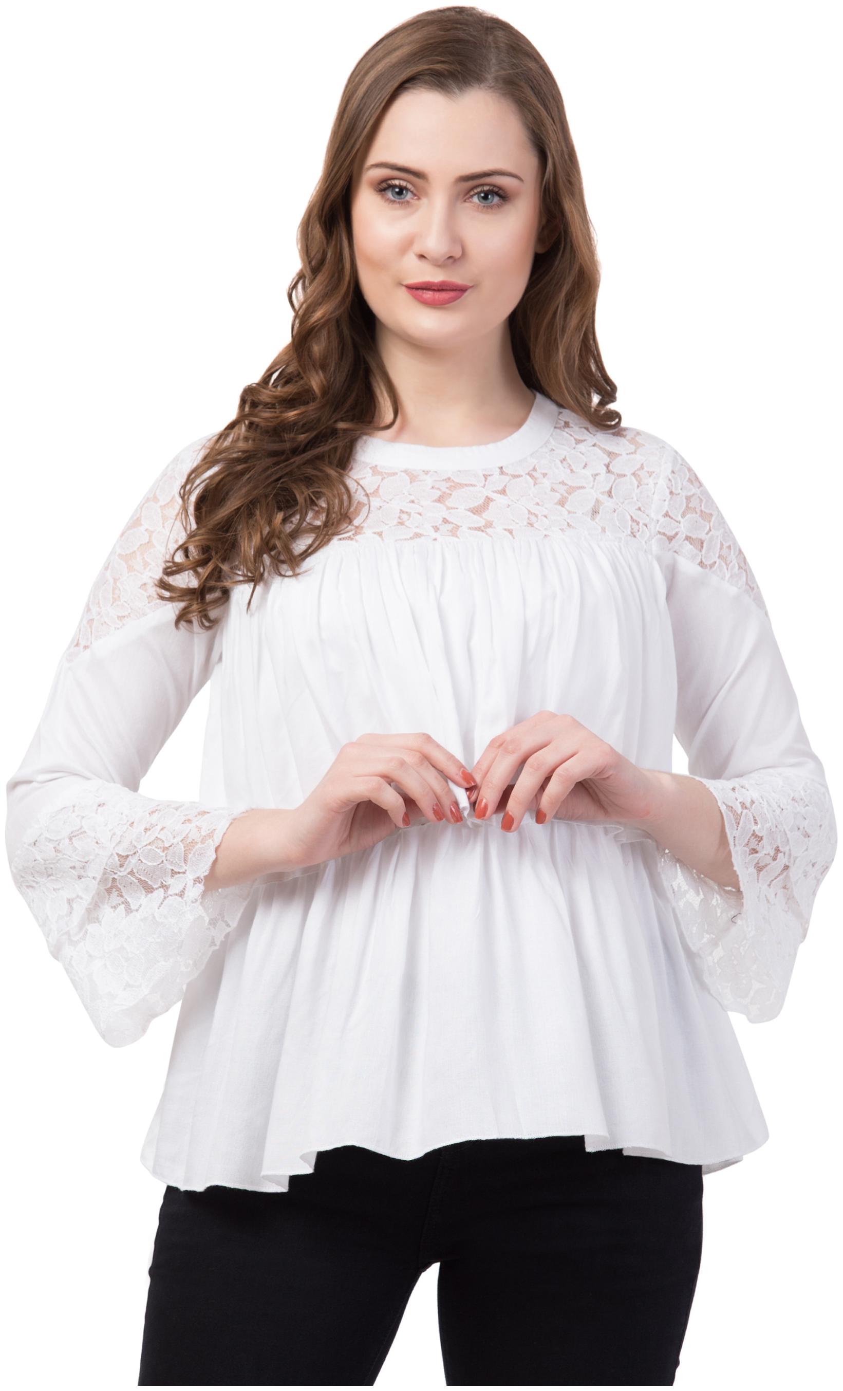 

Aro Women Solid Regular top - White