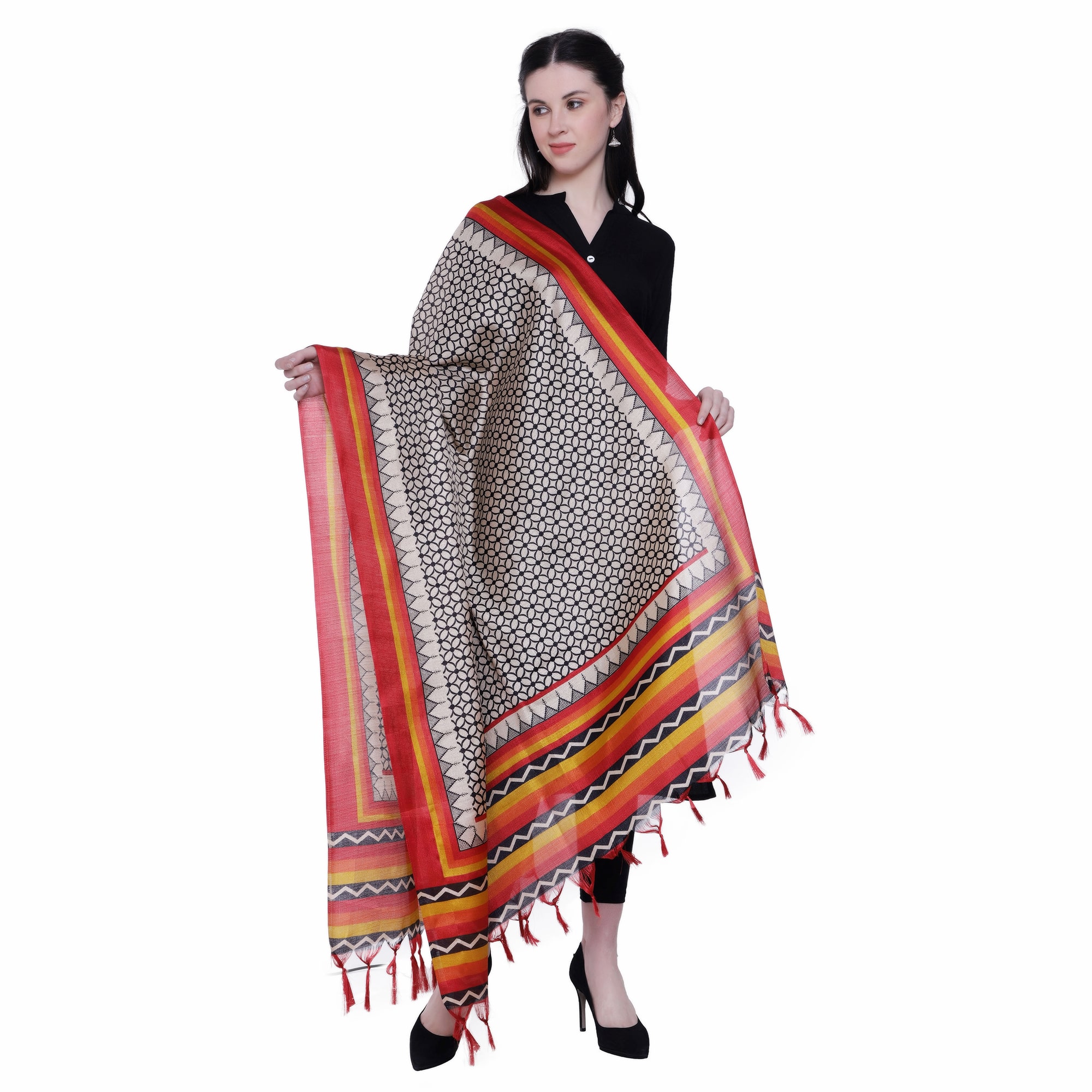 

AROOPA Women Silk Printed Multi Dupatta