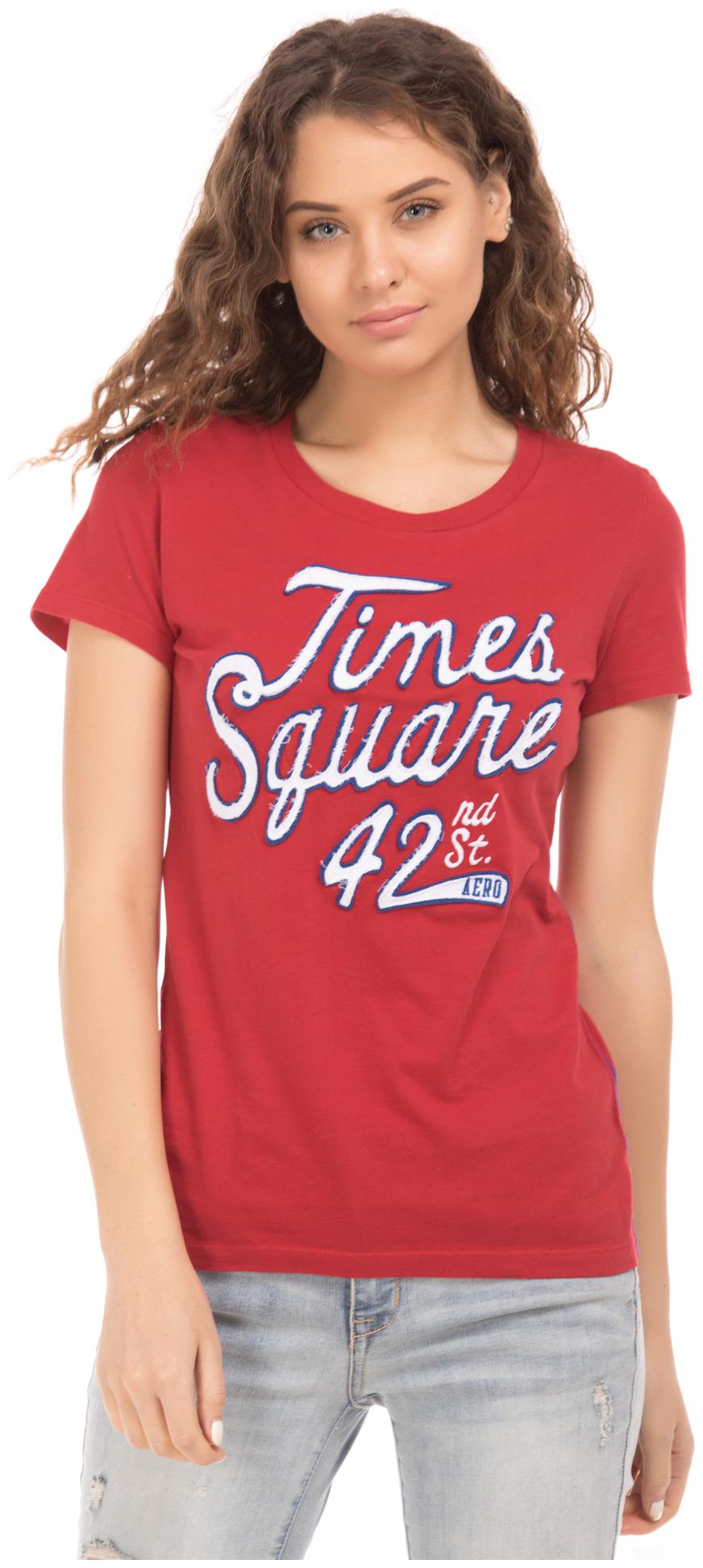 

A ropostale Women Red Regular fit Round neck Cotton T shirt