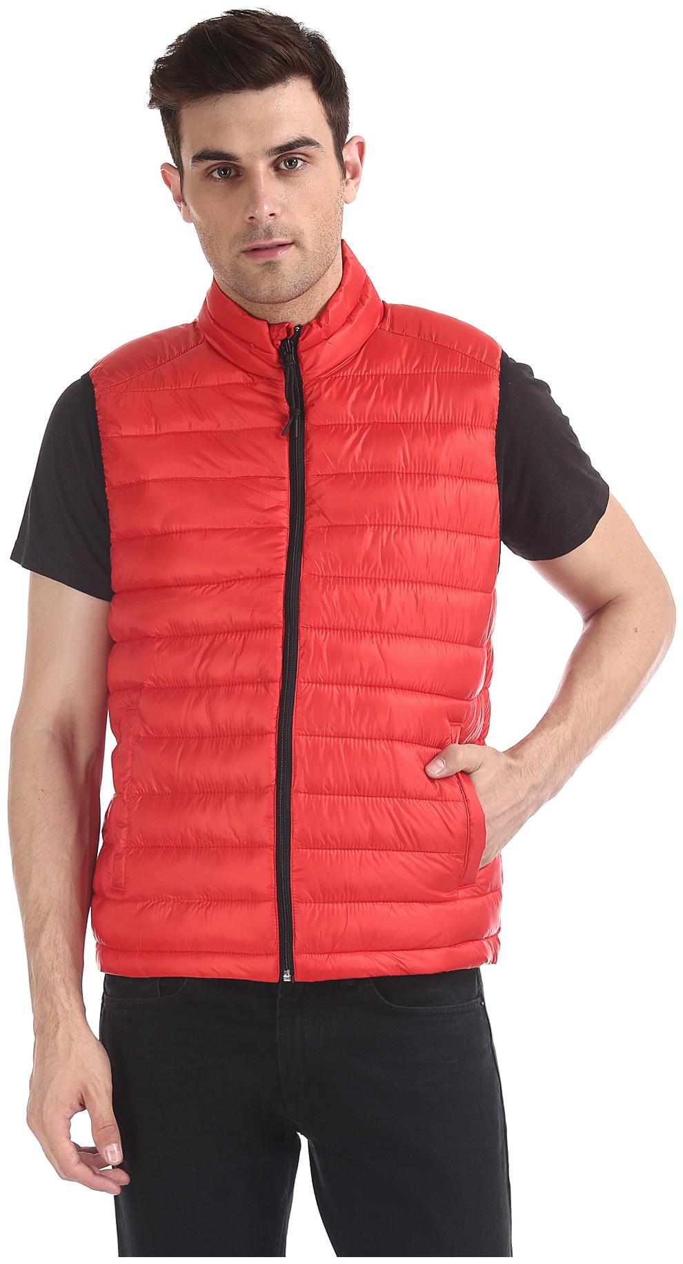

A ropostale Men Red Solid Bomber jacket
