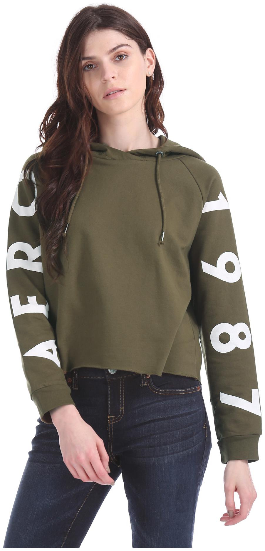 

A ropostale Women Printed Sweatshirt - Green