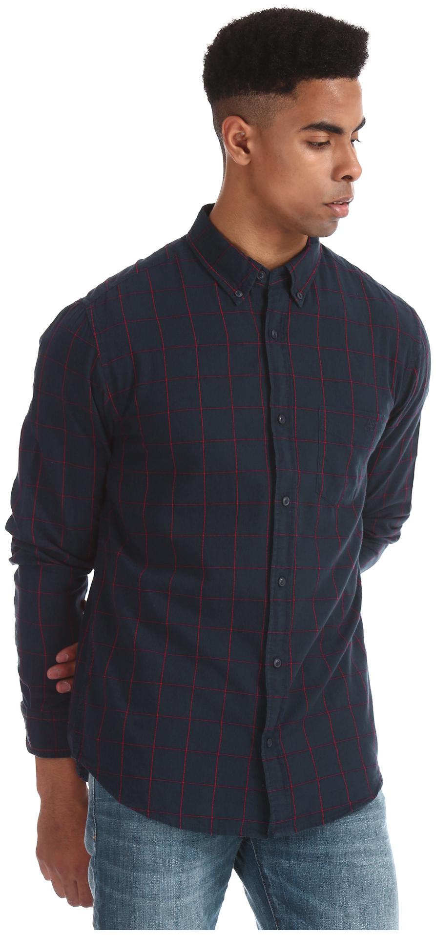 

A ropostale Men Blue Checked Regular Fit Casual Shirt