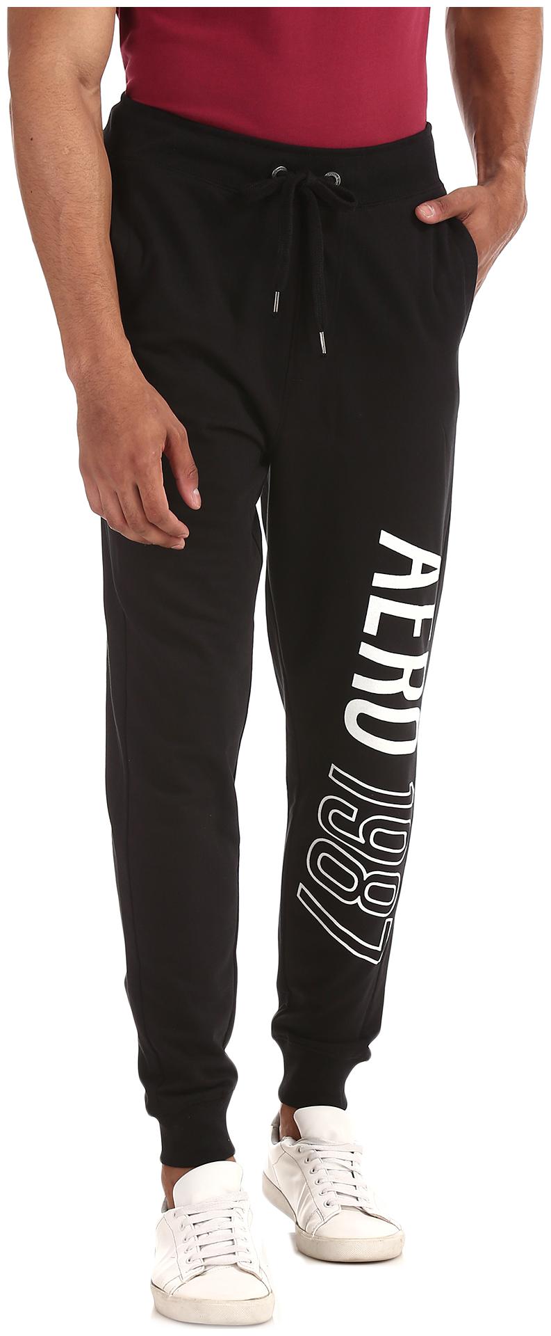

A ropostale Men Black Printed Regular fit Joggers