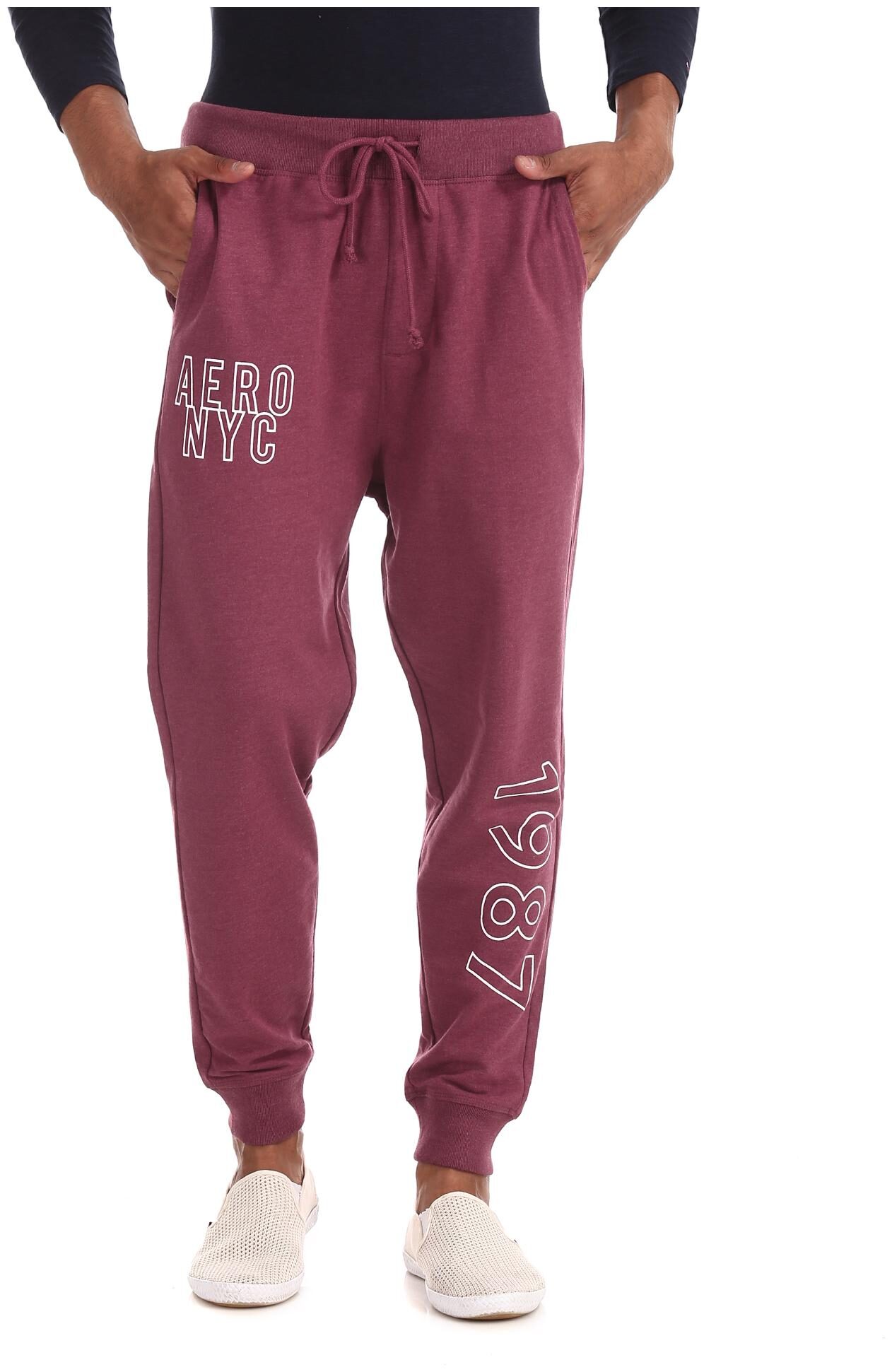 

A ropostale Men Red Solid Regular fit Joggers