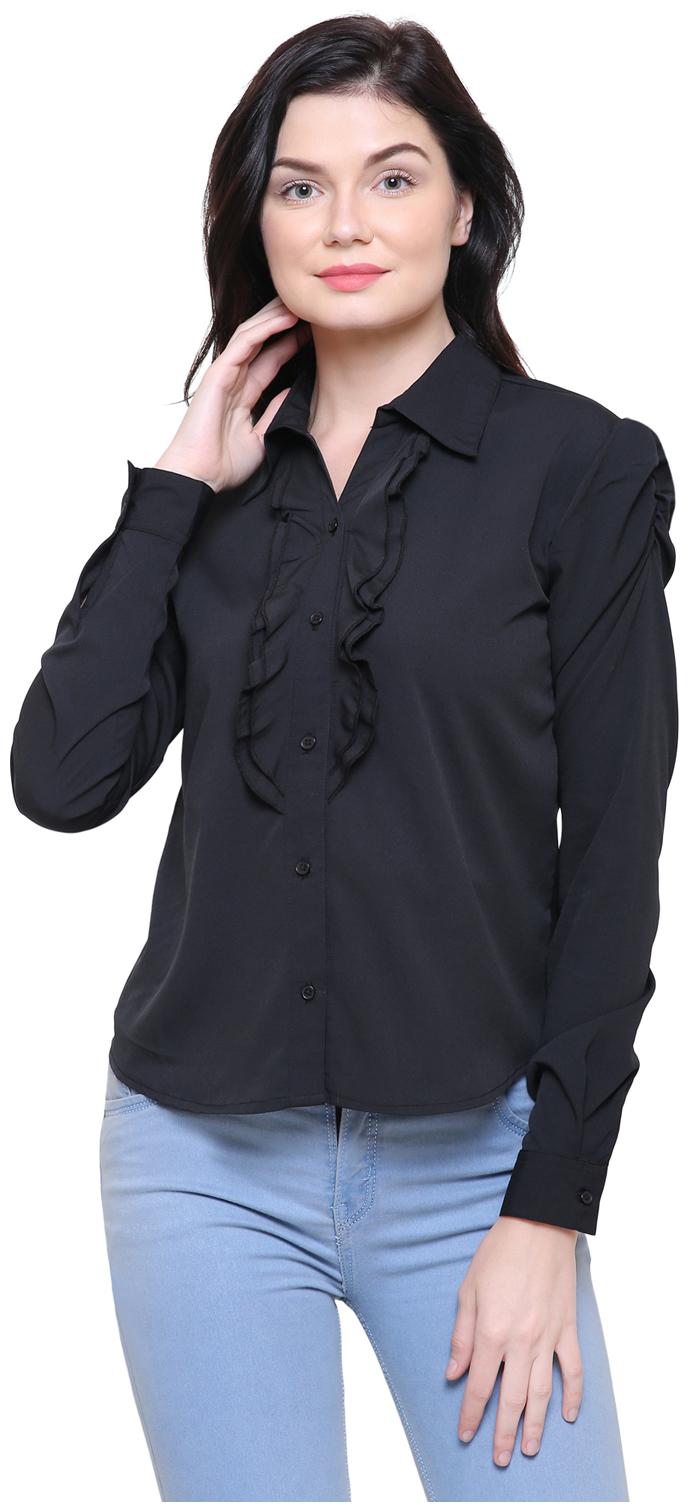 

Arovi Women Solid Shirt style - Black