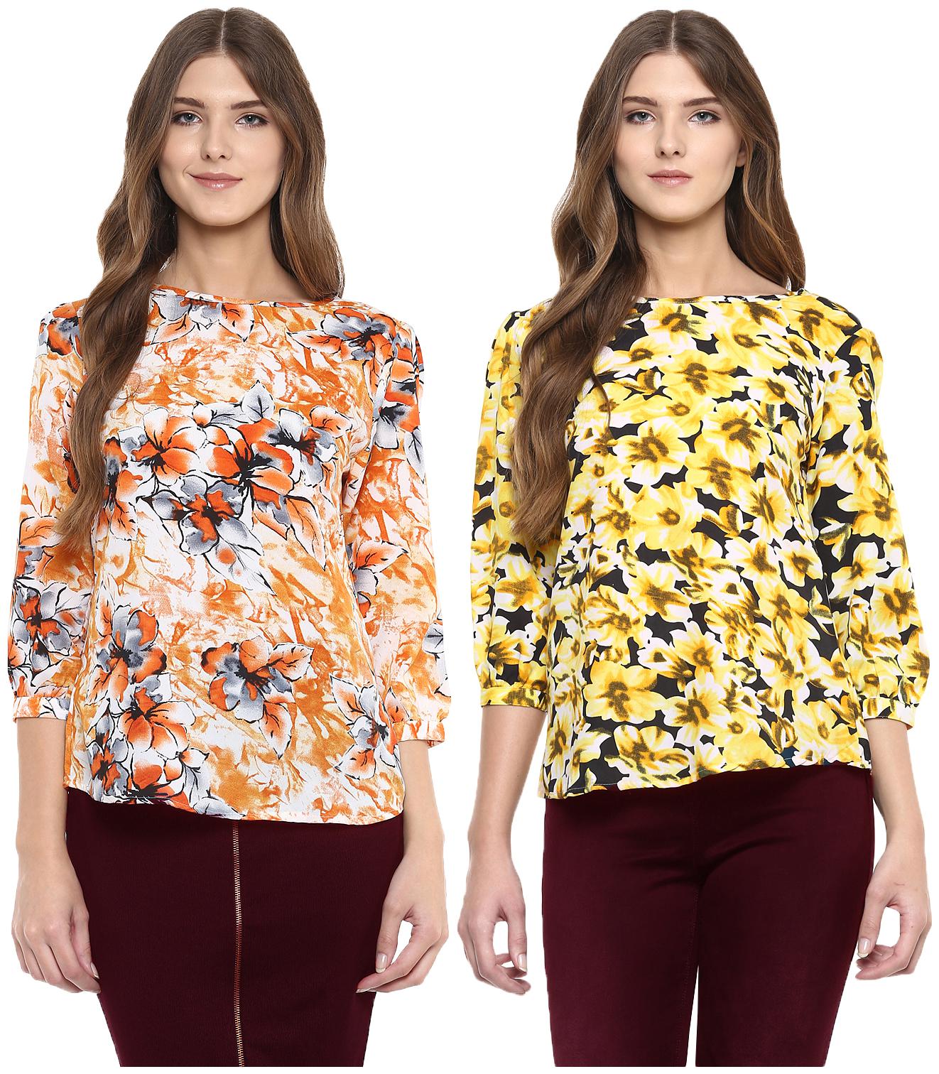 

Arovi Women Floral Wrap top - Multi