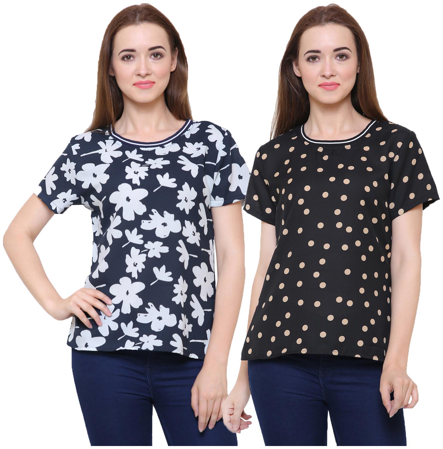 

Arovi Women Printed Wrap top - Multi