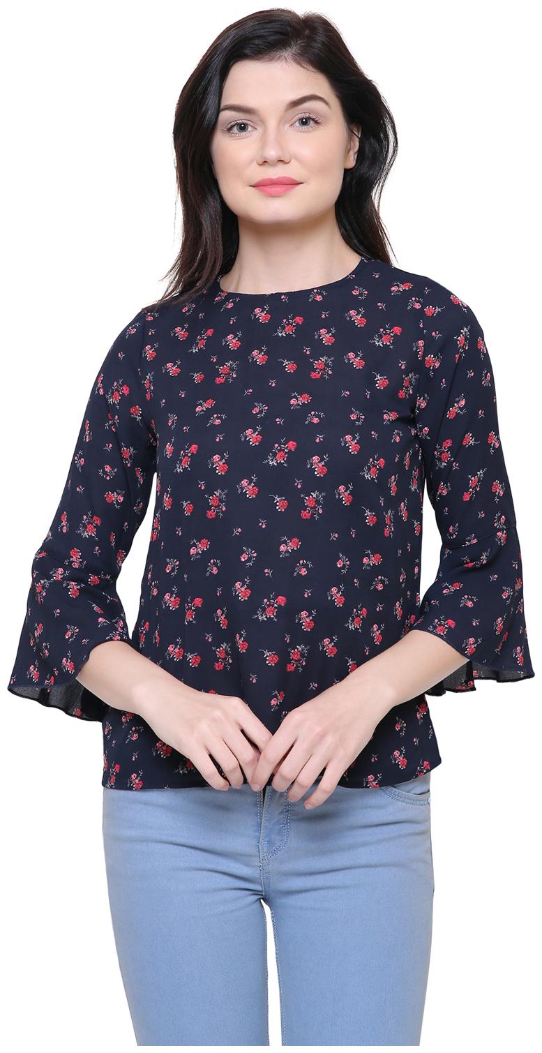 

Arovi Women Floral Regular top - Blue