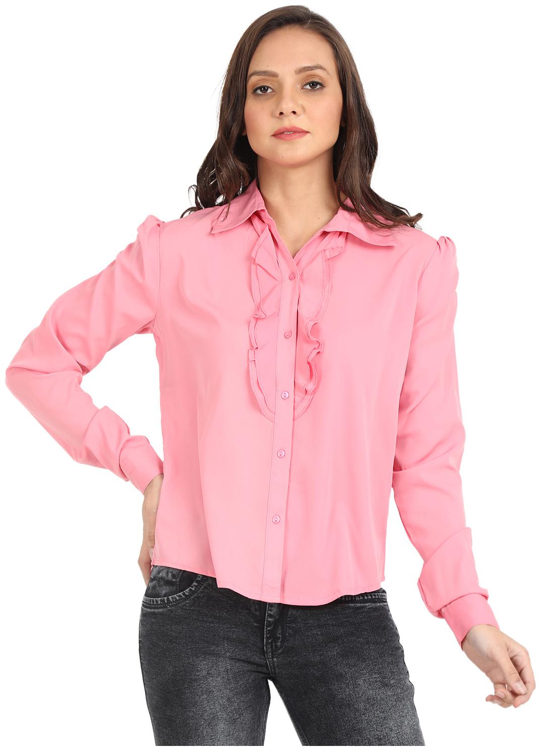 

Arovi Women Solid Regular top - Pink