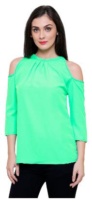 

Arovi Women Solid Regular top - Green