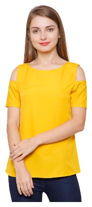 

Arovi Women Solid Regular top - Yellow