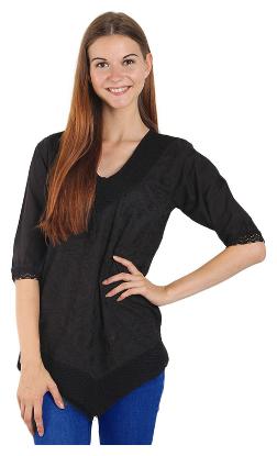 

Arovi Women Embroidered Regular tunic - Black