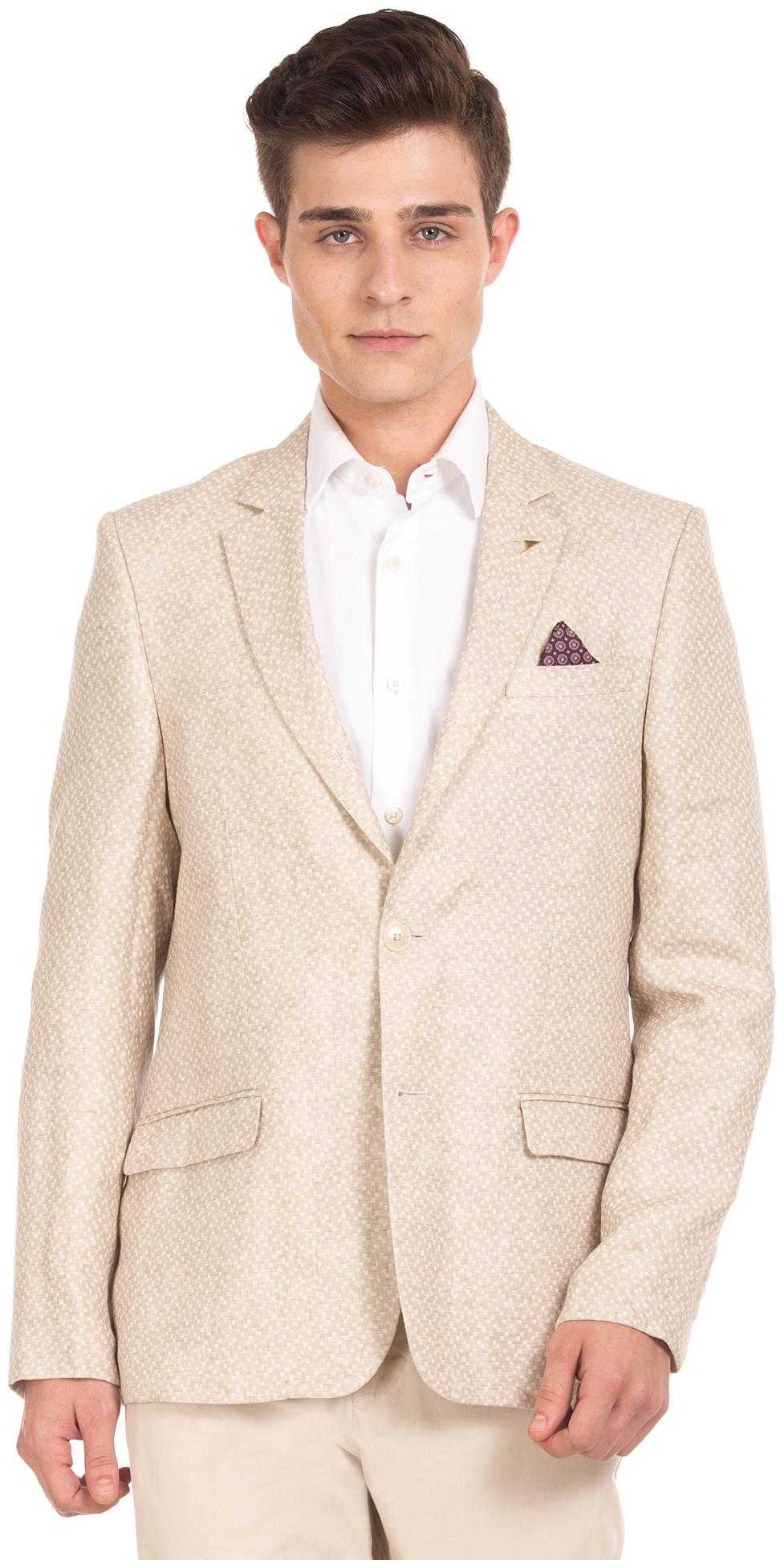 

Arrow Beige Linen Patterned Linen Blazer