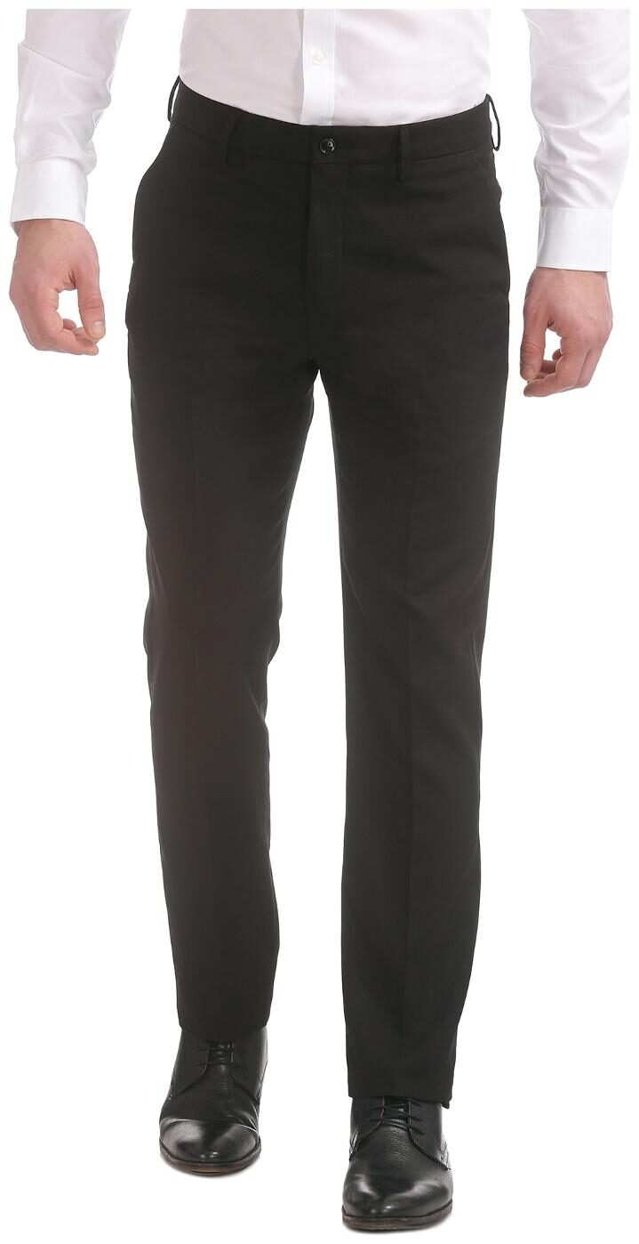 

Arrow Men Solid Tapered Fit Formal Trouser - Black