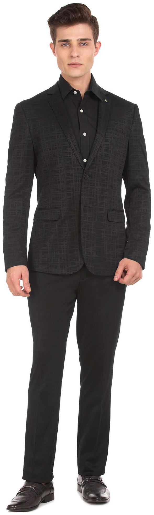 

Arrow Black Polyester Single Breasted Two Piece Suit