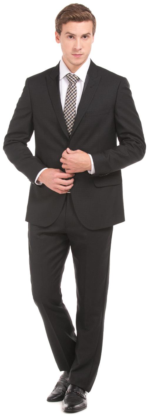 

Arrow Black Polyester Peak Lapel Regular Fit Suit