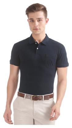 

Arrow Men Blue Regular fit Cotton Polo collar T-Shirt - Pack Of 1