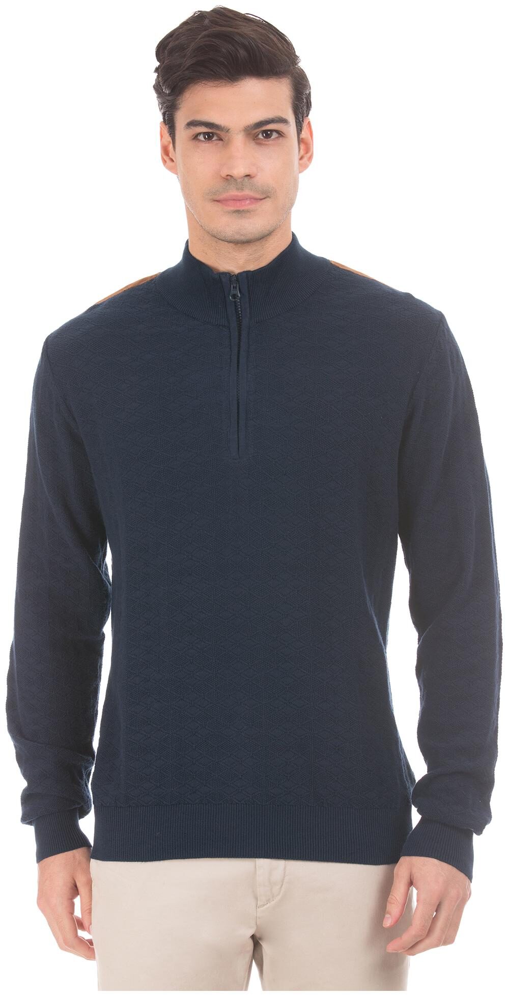 

Arrow Men Blue High neck Pullover