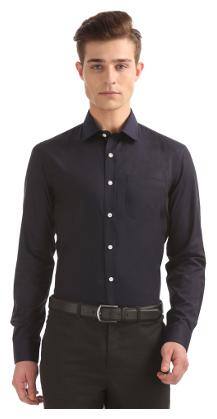 Arrow Men Slim fit Formal Shirt - Black