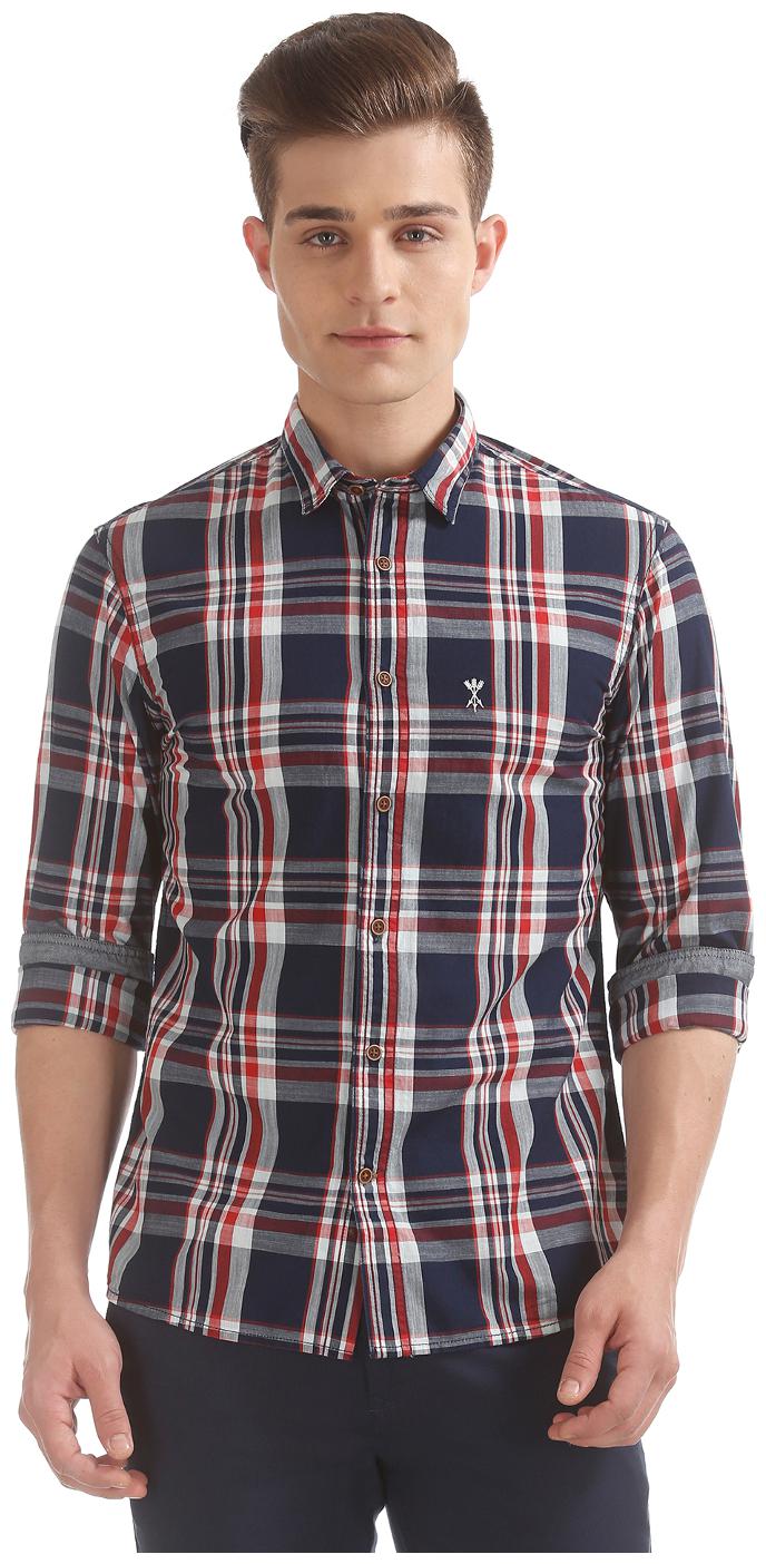 

Arrow Men Grey Checked Slim Fit Casual Shirt