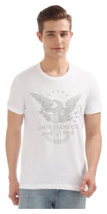

Arrow Men s Regular Fit Printed T-Shirt - White