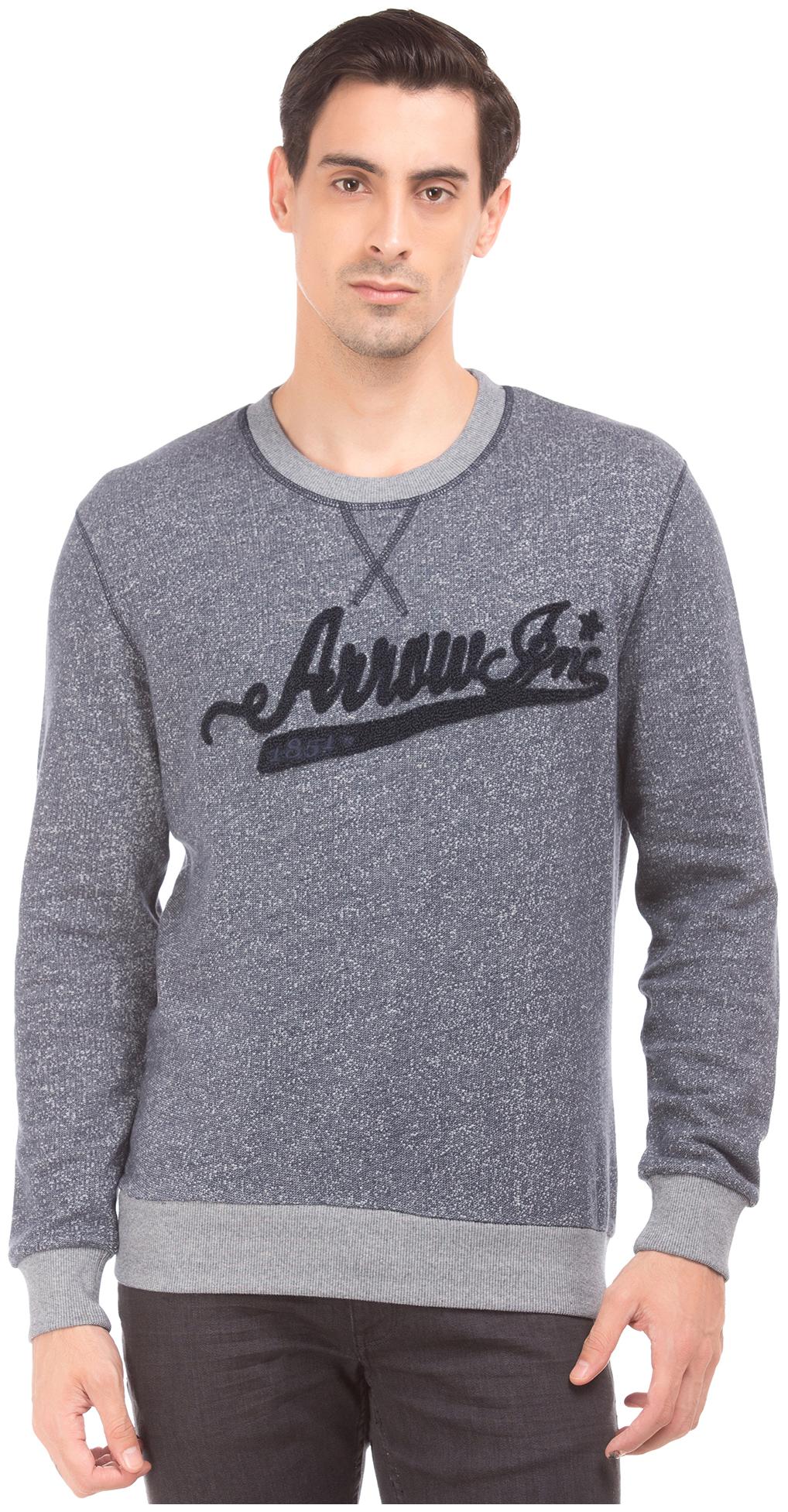 

Arrow Men Blue Round neck Sweatshirt