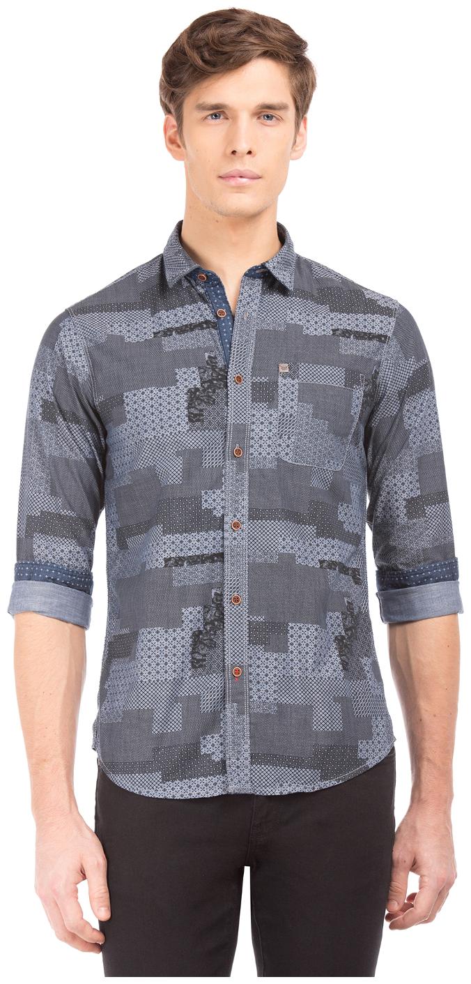 

Arrow Men Grey Abstract Slim Fit Casual Shirt