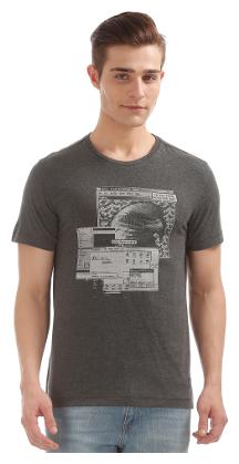 

Arrow Men s Regular Fit Printed T-Shirt - Grey