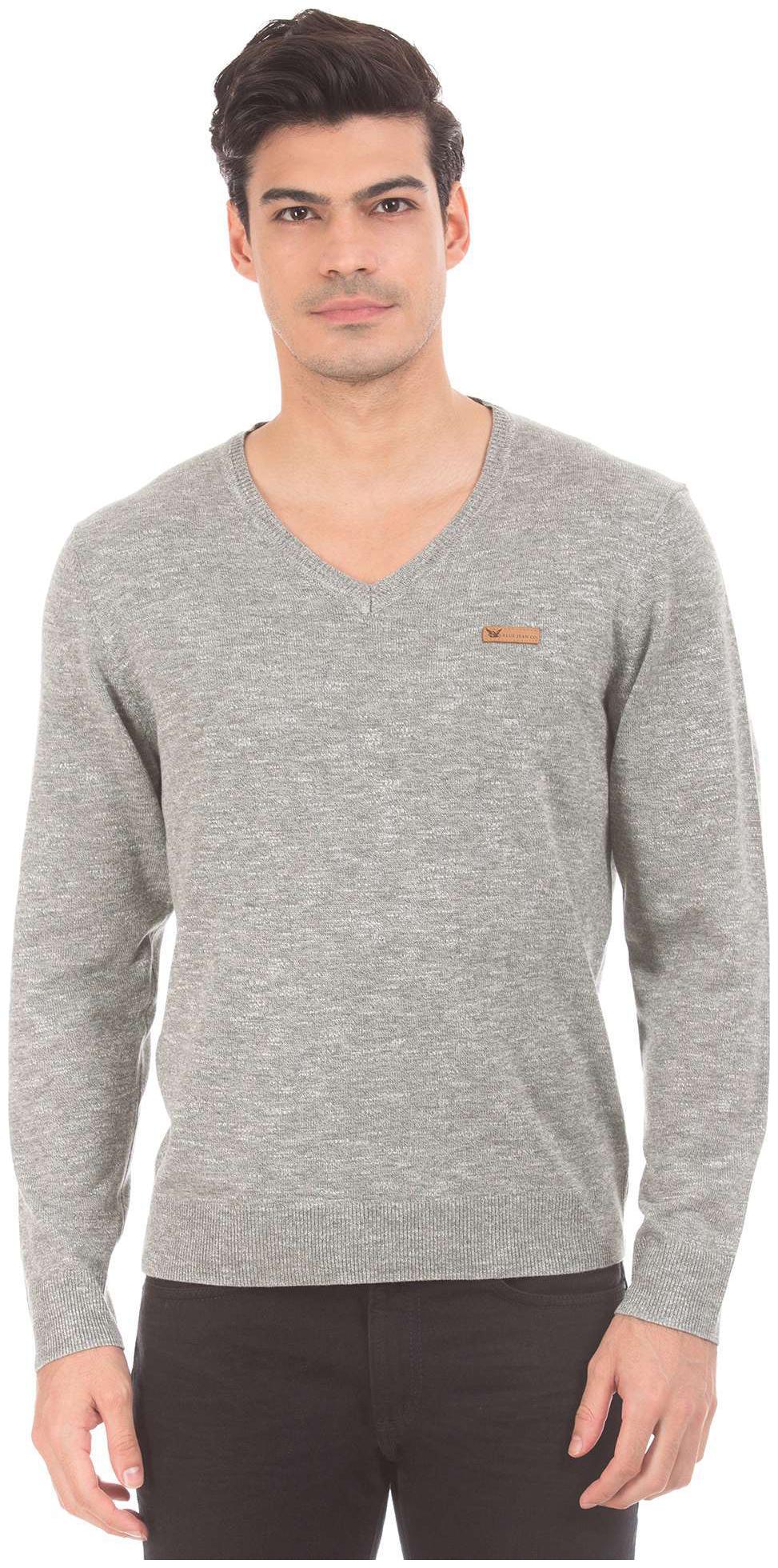 

Arrow Blue Jeans Company Grey Cotton Heathered V-Neck Sweater
