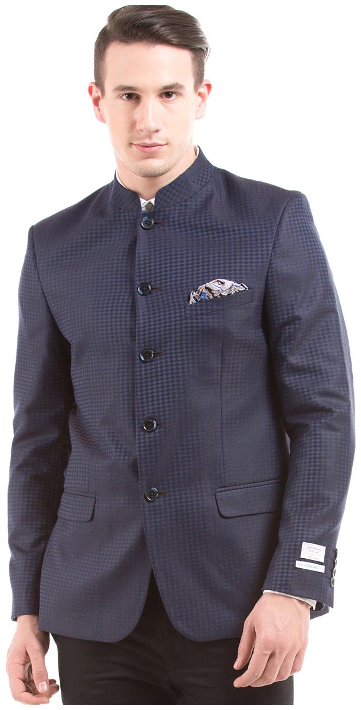 

Arrow Blue Polyester Jacquard Regular Fit Bandhgala