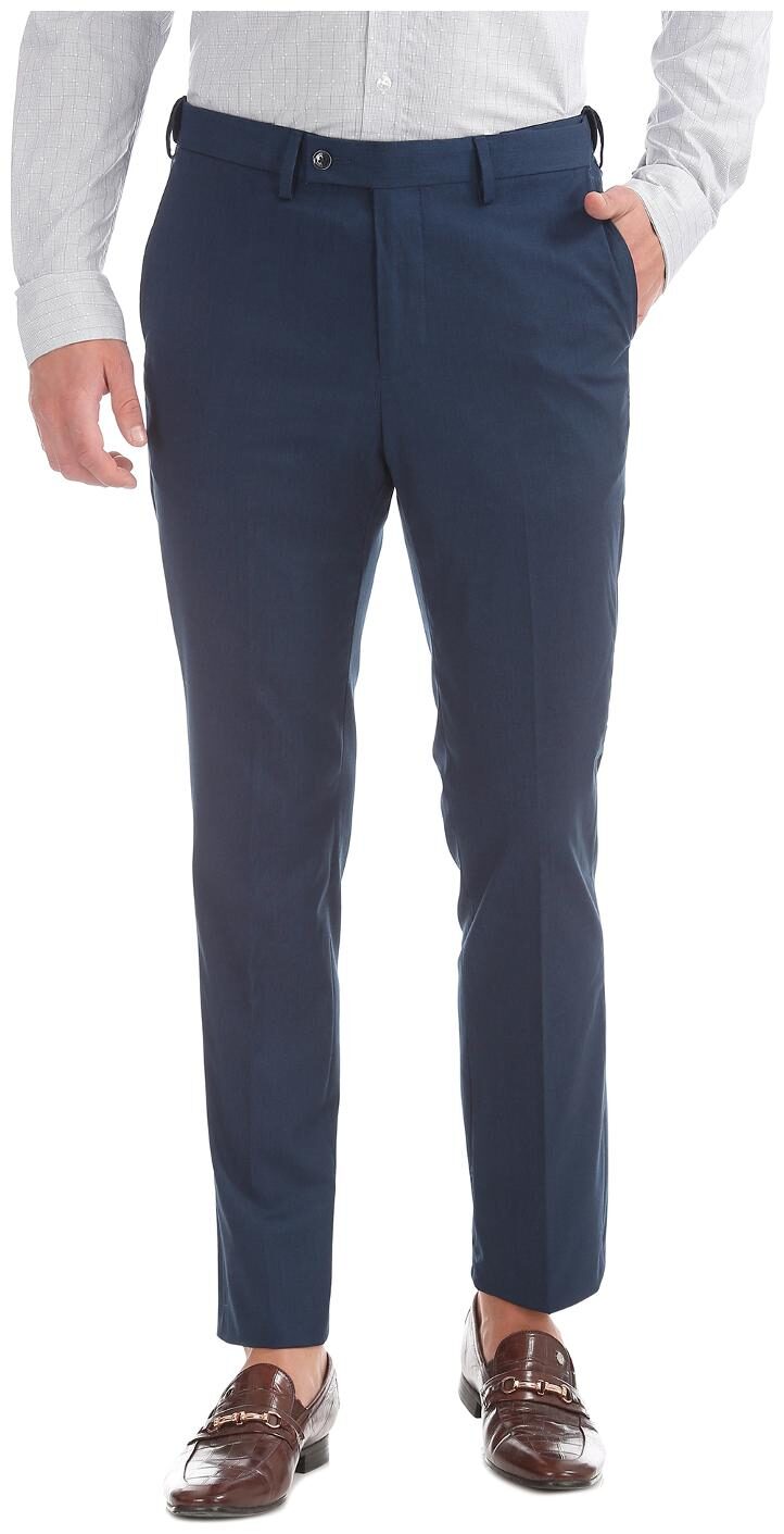 

Arrow Men Solid Tapered Fit Formal Trouser - Blue