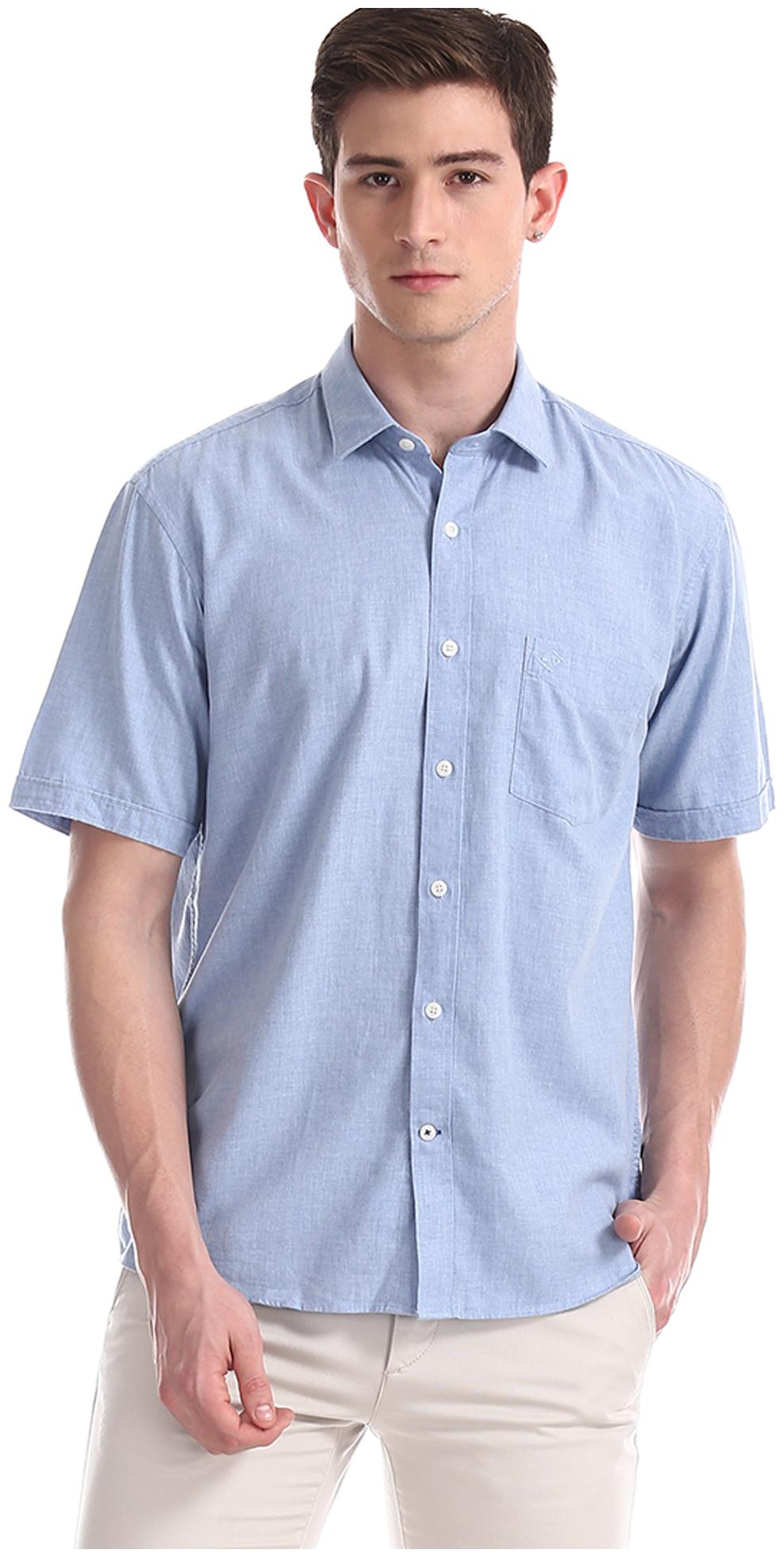 

Arrow Men Blue Solid Regular Fit Casual Shirt