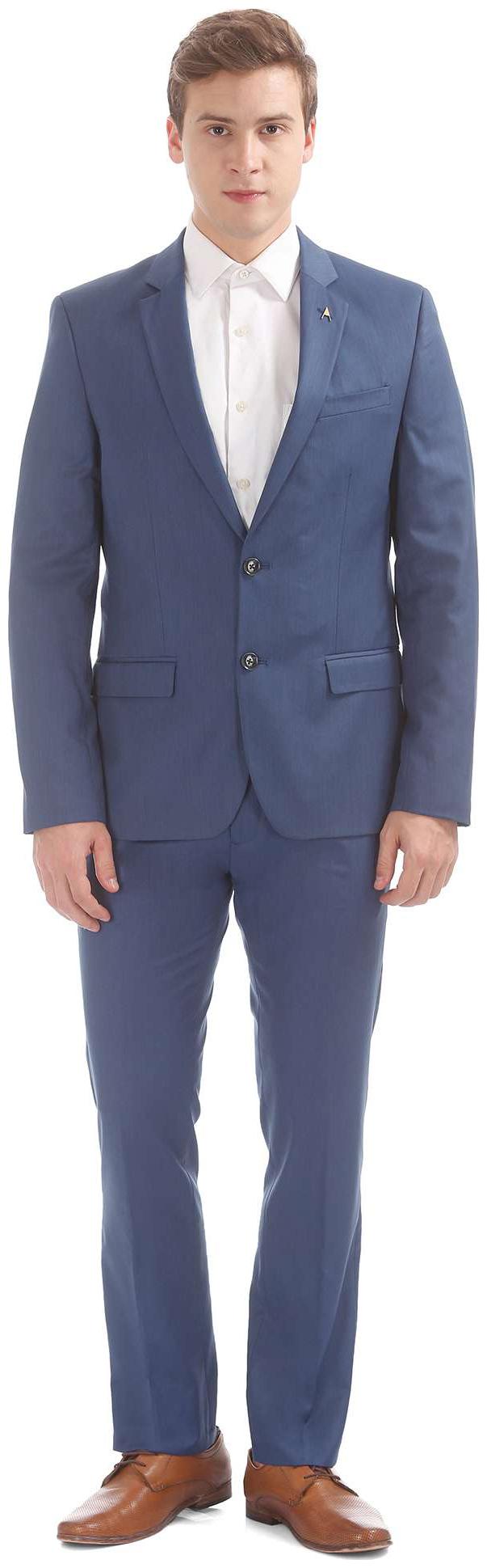 

Arrow Blue Rayon Slim Fit Single Breasted Suit