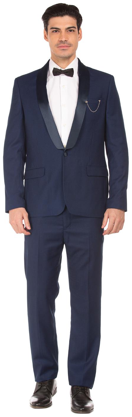 

Arrow Blue Rayon Solid Long sleeves Slim Fit Single Breasted Suit
