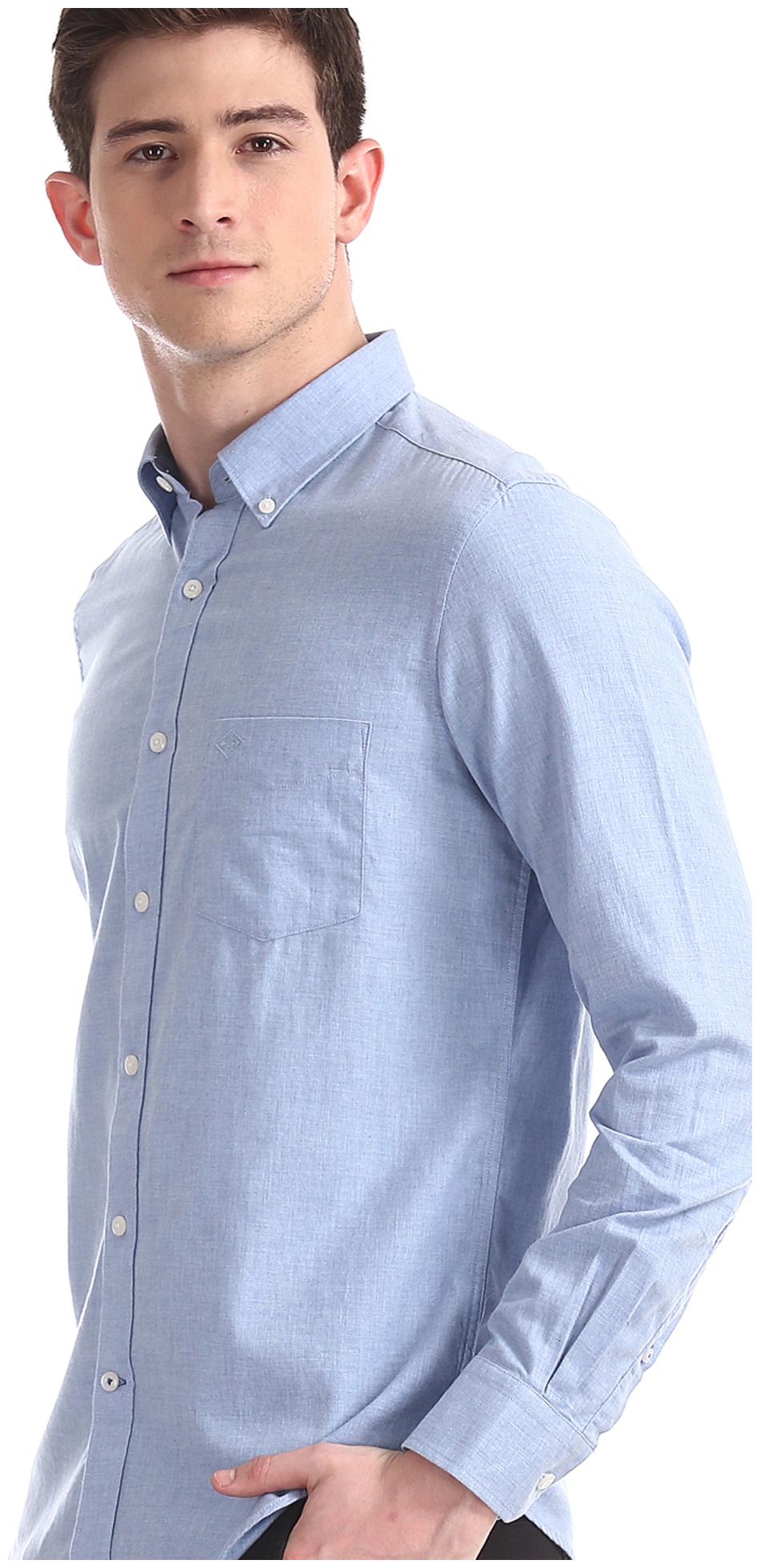 

Arrow Men Blue Weaved Slim Fit Casual Shirt