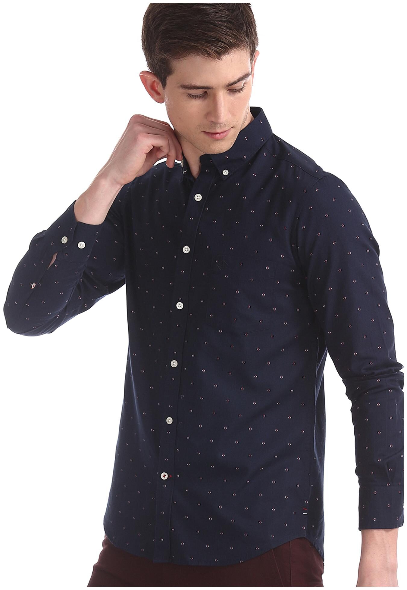

Arrow Men Blue Printed Slim Fit Casual Shirt