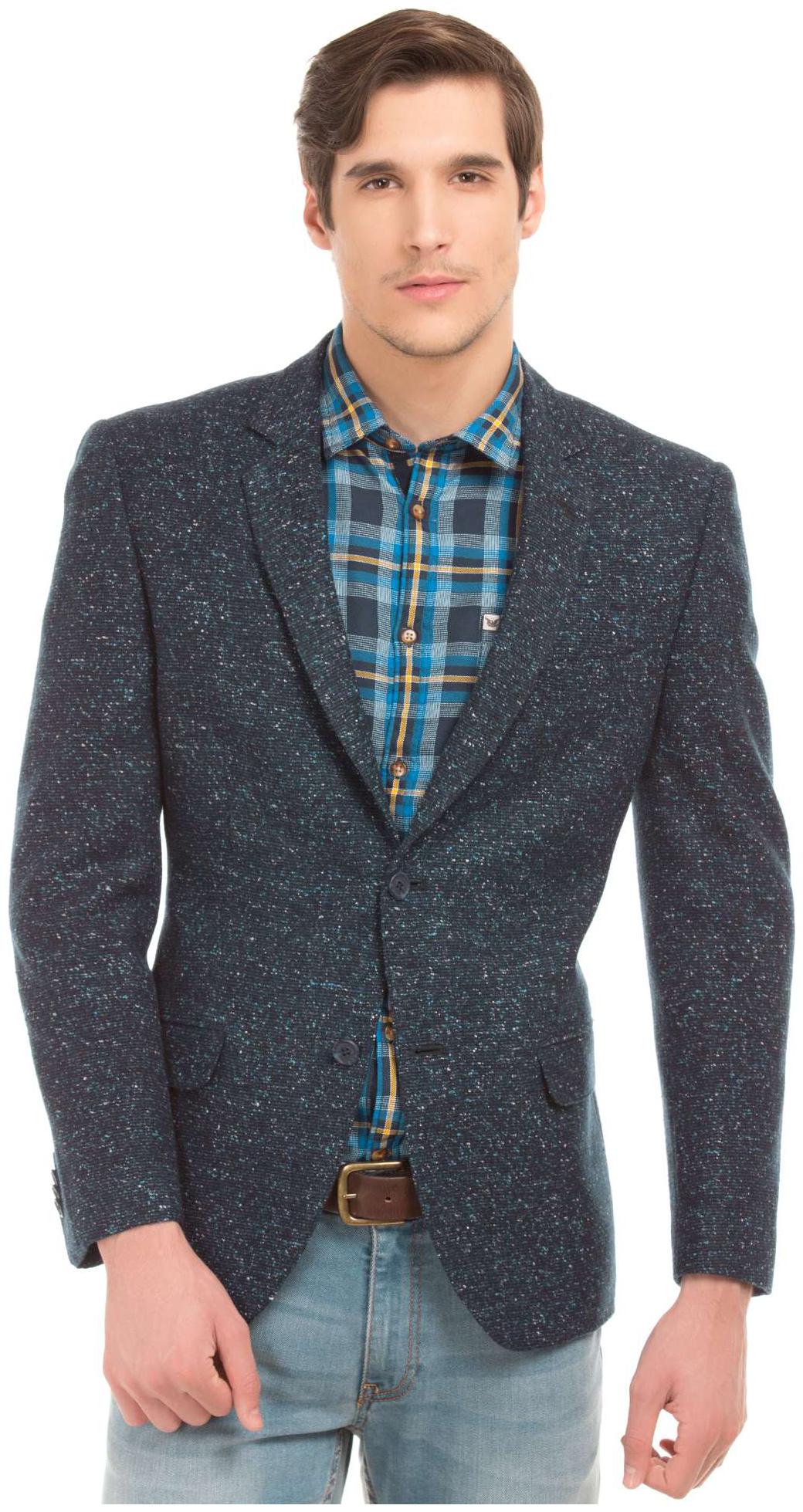 

Arrow Blue Wool Patterned Regular Fit Blazer