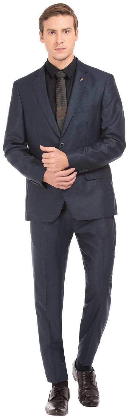 

Arrow Blue Wool Solid Long sleeves Regular Fit Two Piece Wool Suit