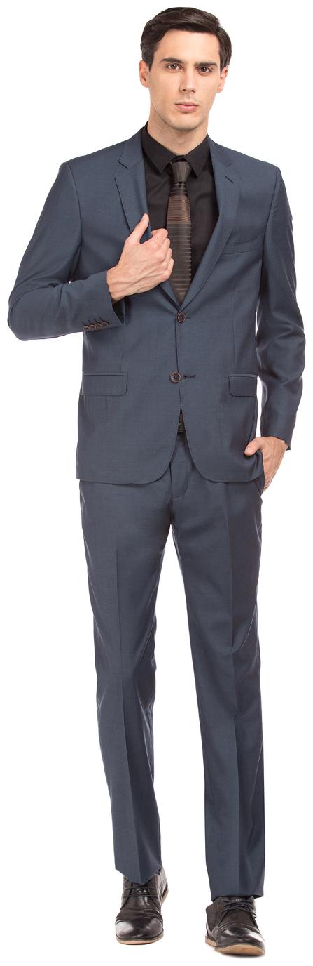 

Arrow Blue Wool Solid Long sleeves Single Breasted Wool Suit
