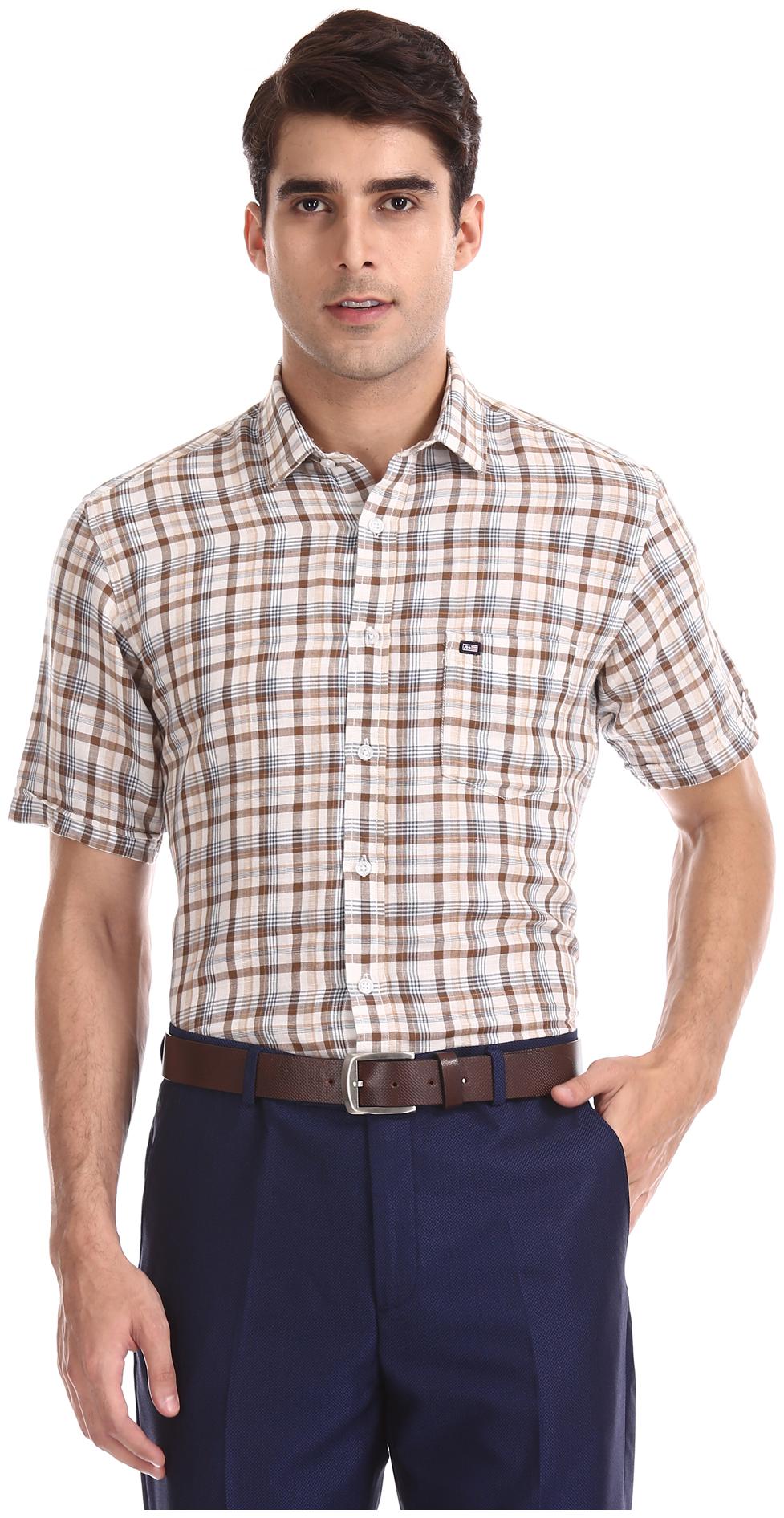 

Arrow Men Brown Checked Regular Fit Casual Shirt